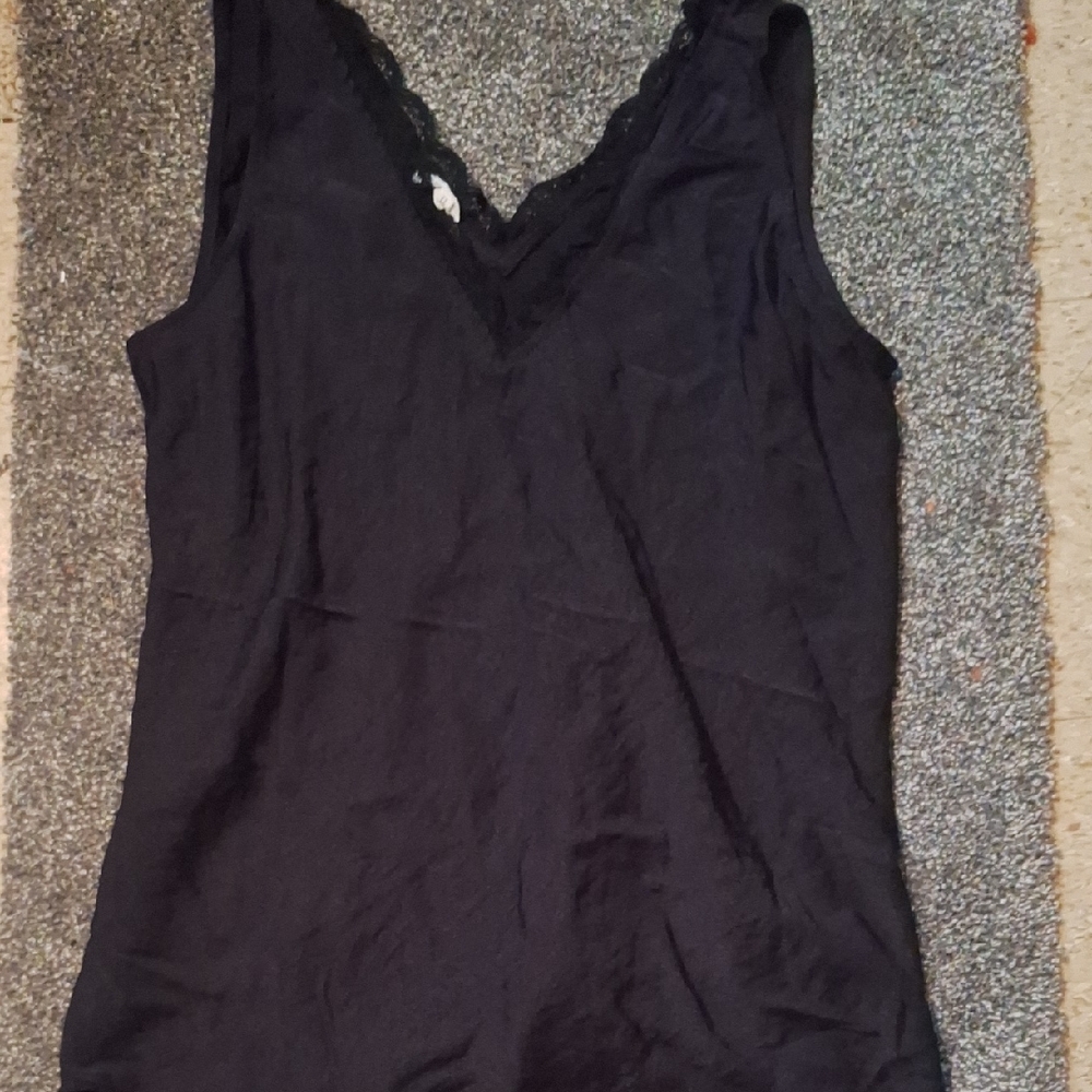 Maurices Black Camisole with Lace Trim